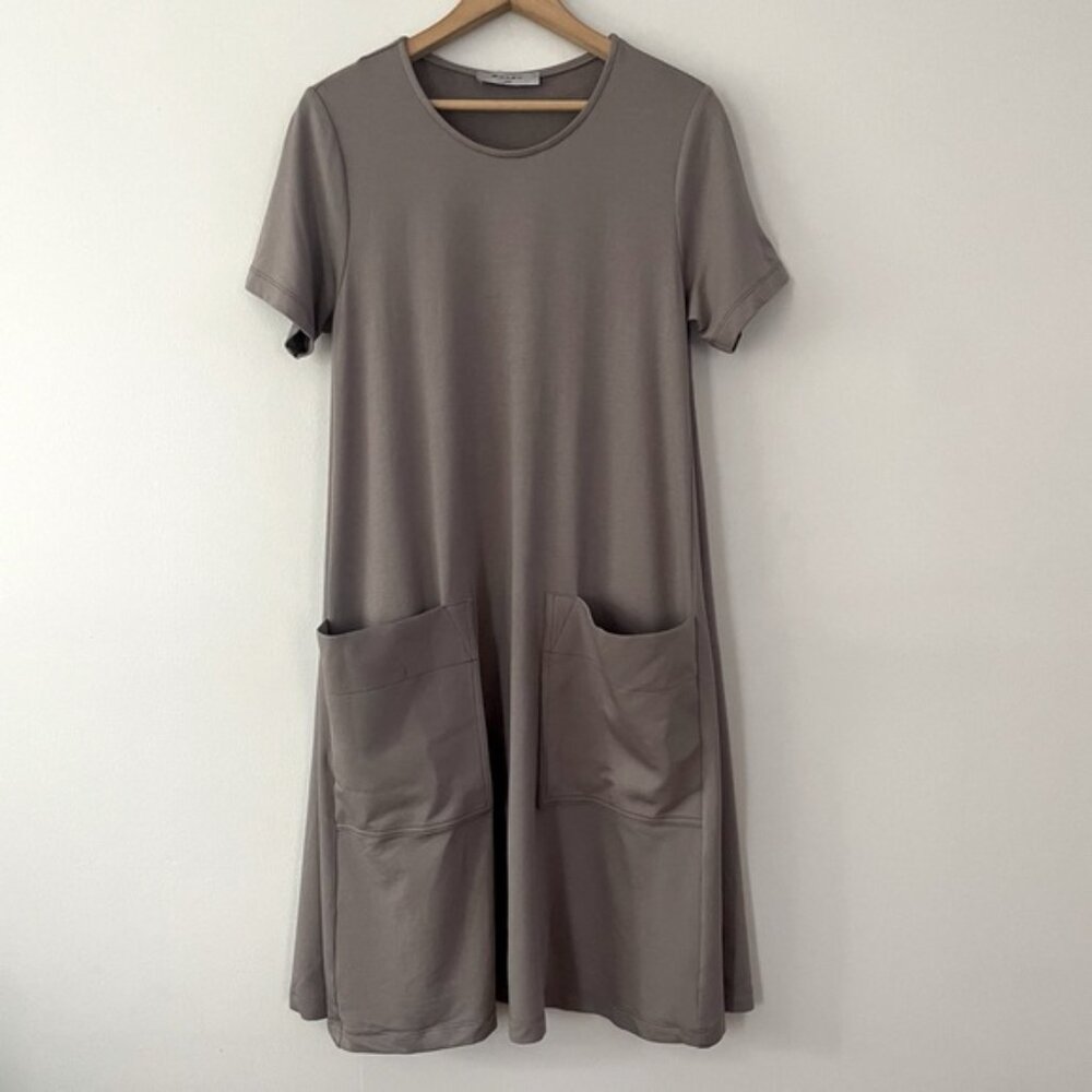 New Brian Bailey Taupe A-line Pocket Mini Dress Size Medium bin 4C
